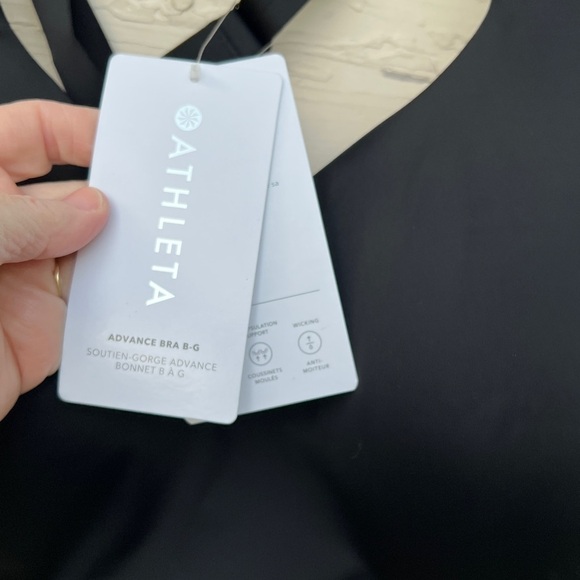 Athleta Advance Black Workout Sports Athletic Gym High Impact Bra Top 38F - Picture 7 of 9